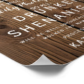 Rustic String of light Open Bar trouwbord Poster (Hoek)