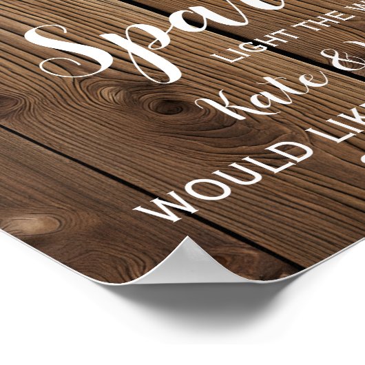 Rustic String of light sparkler stuurt bruiloft af Poster (Hoek)