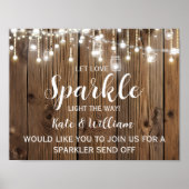 Rustic String of light sparkler stuurt bruiloft af Poster (Voorkant)