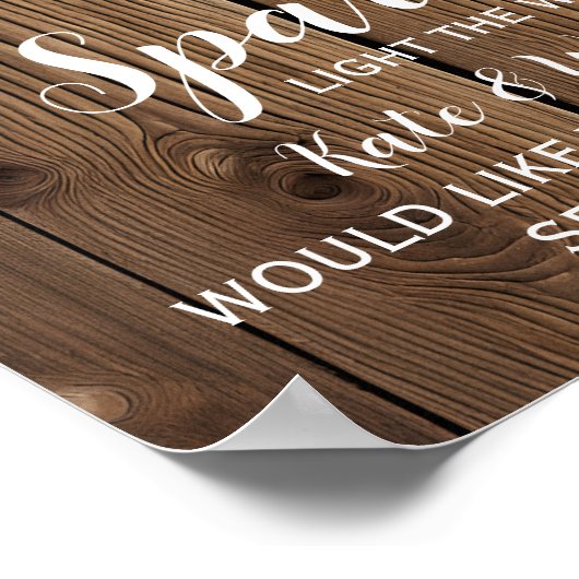 Rustic String of light sparkler stuurt bruiloft af Poster (Hoek)