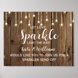 Rustic String of light sparkler stuurt bruiloft af Poster