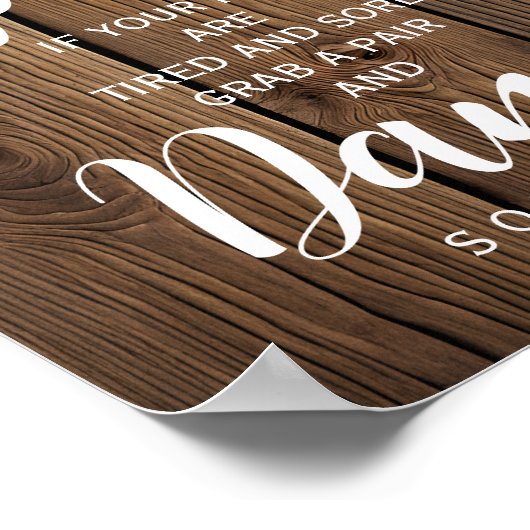 Rustic String of light teenslippers bruiloftsbord Poster (Hoek)