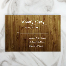 Rustic String of Lights Country RSVP Card