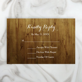 Rustic String of Lights Country RSVP Card