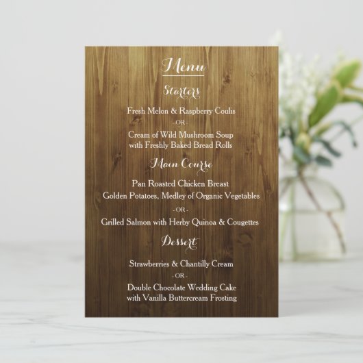 Rustic String of Lights country Wedding Menu (Staand voorkant)