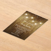 Rustic String Of Lights Huwelijk Acryl Uitnodiging (Laagn)