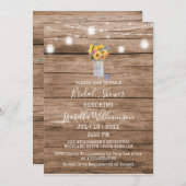 Rustic String of Lights & Mason Jar Vrijgezellenfe Kaart (Voorkant / Achterkant)