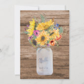 Rustic String of Lights & Mason Jar Wedding Kaart (Achterkant)