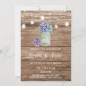 Rustic String of Lights & Mason Jar Wedding Kaart (Voorkant)