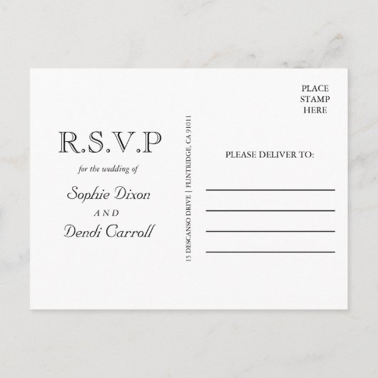 Rustic String of Lights RSVP-Briefkaart Uitnodiging Briefkaart (Achterkant)