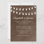 Rustic String of Lights Wedding Invitations Kaart (Voorkant)