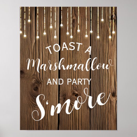 Rustic string van het licht is meer bruiloft of fe poster (Voorkant)