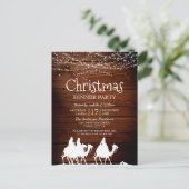 Rustic String verlicht drie koningen kerstfeest Uitnodiging Briefkaart (Staand voorkant)