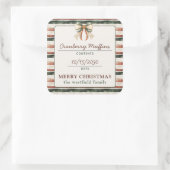 Rustic Stripes Holiday Food Gift Product Label (Tas)