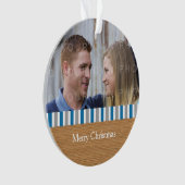 Rustic Stripes Holiday Foto Acrylisch Ornament (voorkant)