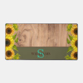 Rustic Style Desk Mat with Sunflowers, Wood Effect (Voorkant)