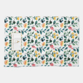 Rustic Stylish Yellow Waterverf Flowers Monogram Theedoek (Horizontaal)
