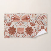 Rustic Stylized Terracotta Floral Pattern Bad Handdoek (Handdoek)