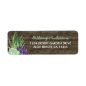Rustic Succulent & Aloe Vera Return Address Label (Voorkant)