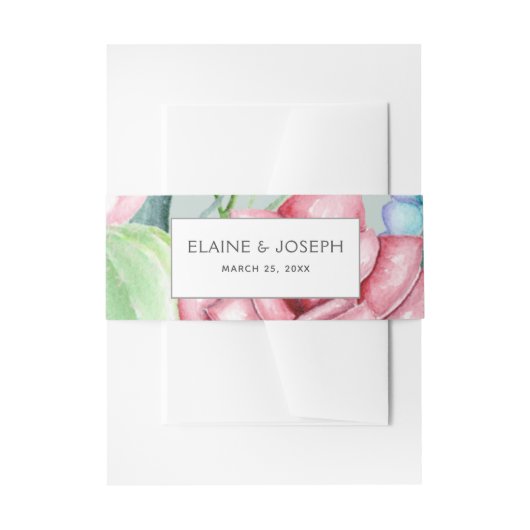 Rustic Succulent Cactus Roos Floral Uitnodigingen Wikkel (Voorkant Voorbeeld)