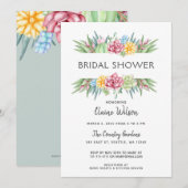 Rustic Succulent Cactus Roos Floral Vrijgezellenfe Kaart (Voorkant / Achterkant)