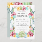 Rustic Succulent Cactus Roos Floral Vrijgezellenfe Kaart (Voorkant / Achterkant)