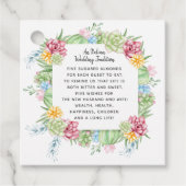 Rustic Succulent Cactus Roos Floral Wedding Bedankjes Labels (Voorkant)