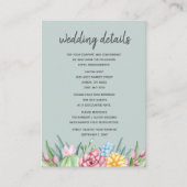 Rustic Succulent Cactus Roos Floral Wedding Informatiekaartje (Voorkant)