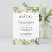 Rustic Succulent Cactus Wedding Reception Details Kaart (Staand voorkant)
