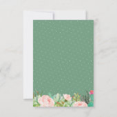 Rustic Succulent Cactus Wedding Reception Details Kaart (Achterkant)