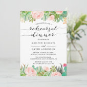 Rustic Succulent Cactus Wedding Rehearsal Dinner Kaart (Staand voorkant)