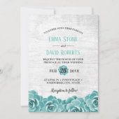 Rustic Succulent Floral Barn Wood Elegant Wedding Kaart (Voorkant)