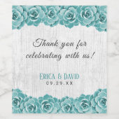 Rustic Succulent Floral Barn Wood Elegant Wedding Wijn Etiket (Enkel label)