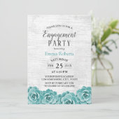 Rustic Succulent Floral Barn Wood Engagement Party Kaart (Staand voorkant)