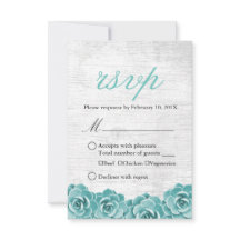 Rustic Succulent Floral Elegant Wedding RSVP
