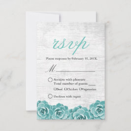 Rustic Succulent Floral Elegant Wedding RSVP Kaartje