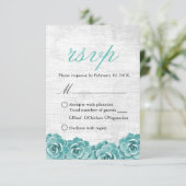 Rustic Succulent Floral Elegant Wedding RSVP Kaartje (Staand voorkant)