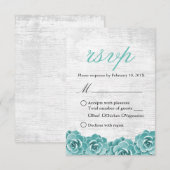 Rustic Succulent Floral Elegant Wedding RSVP Kaartje (Voorkant / Achterkant)