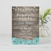 Rustic Succulent Floral String Lights Bachelorette Kaart (Staand voorkant)