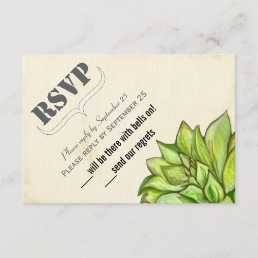 Rustic Succulent Modern Typography Wedding (Voorkant)