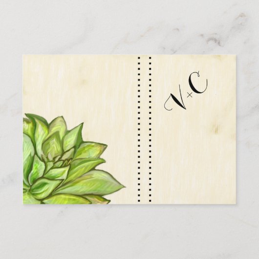 Rustic Succulent Modern Typography Wedding (Achterkant)