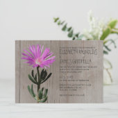 Rustic Succulent Plant Wedding Invitations Kaart (Staand voorkant)