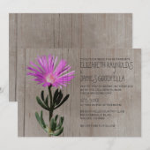 Rustic Succulent Plant Wedding Invitations Kaart (Voorkant / Achterkant)