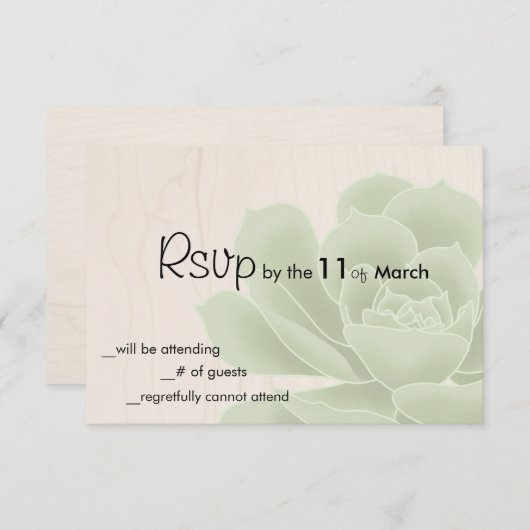 Rustic Succulent RSVP (Voorkant / Achterkant)