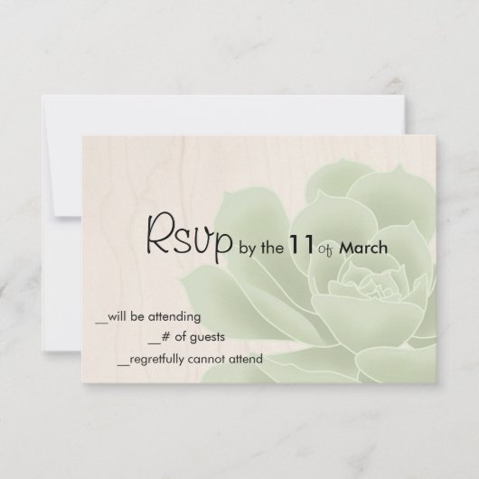 Rustic Succulent RSVP Kaartje (Voorkant)