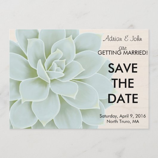 Rustic Succulent sparen de Datum Save The Date (Voorkant)