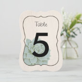 Rustic Succulent Table Numbers Kaart (Staand voorkant)