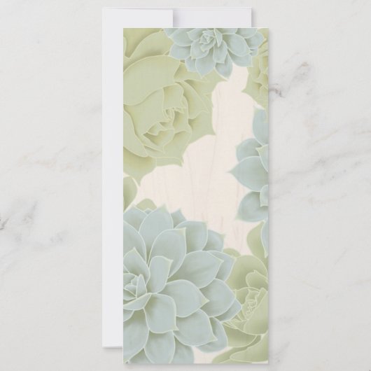 Rustic Succulent Wedding Reception Menu Kaart (Achterkant)