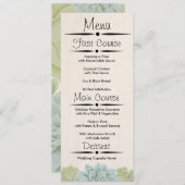 Rustic Succulent Wedding Reception Menu Kaart (Voorkant / Achterkant)