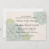 Rustic Succulent Wedding Uitnodiging (Voorkant)